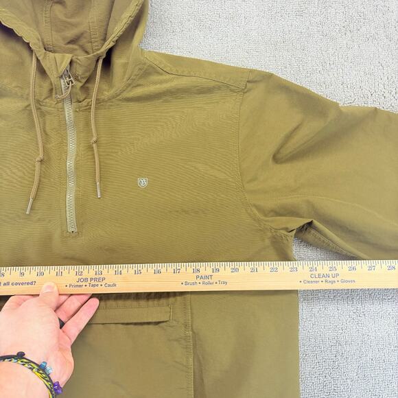 Brixton Patrol Anorak Jacket Men's Medium Olive Green 1/4 Zip Kangaroo Pocket - Picture 6 of 7